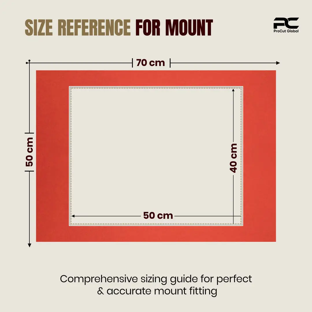 Poppy Red 70x50cm Picture Mount With 50x40cm Aperture | Acid-Free Picture Mount Board thumbnail 3