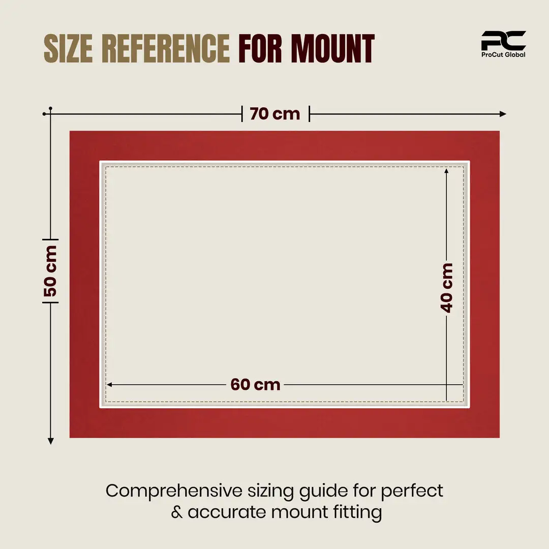 Crimson 70x50cm Picture Mount With 60x40cm Aperture | Acid-Free Picture Mount Board thumbnail 3
