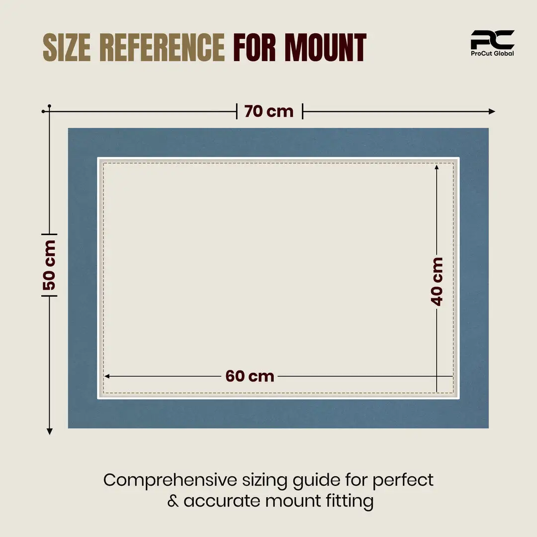 Pompador 70x50cm Picture Mount With 60x40cm Aperture | Acid-Free Picture Mount Board thumbnail 3