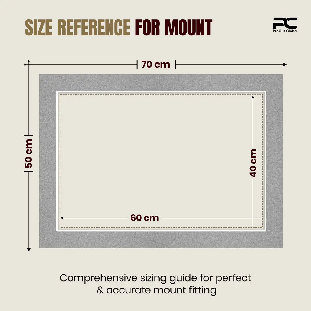 Silver 70x50cm Picture Mount With 60x40cm Aperture | Acid-Free Mat Board For Photos & Artwork thumbnail 3