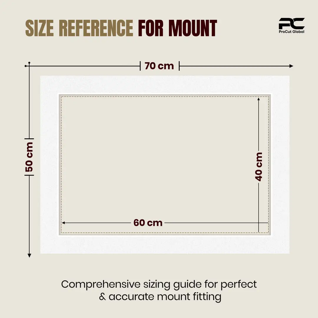 Ice White 70x50cm Picture Mount With 60x40cm Aperture | Acid-Free Picture Mount Board thumbnail 3