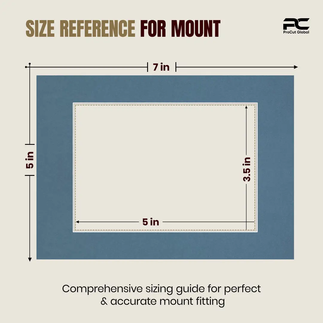Pompador 7x5" Picture Mount With 5x3.5" Aperture | Acid-Free Picture Mount Board thumbnail 3