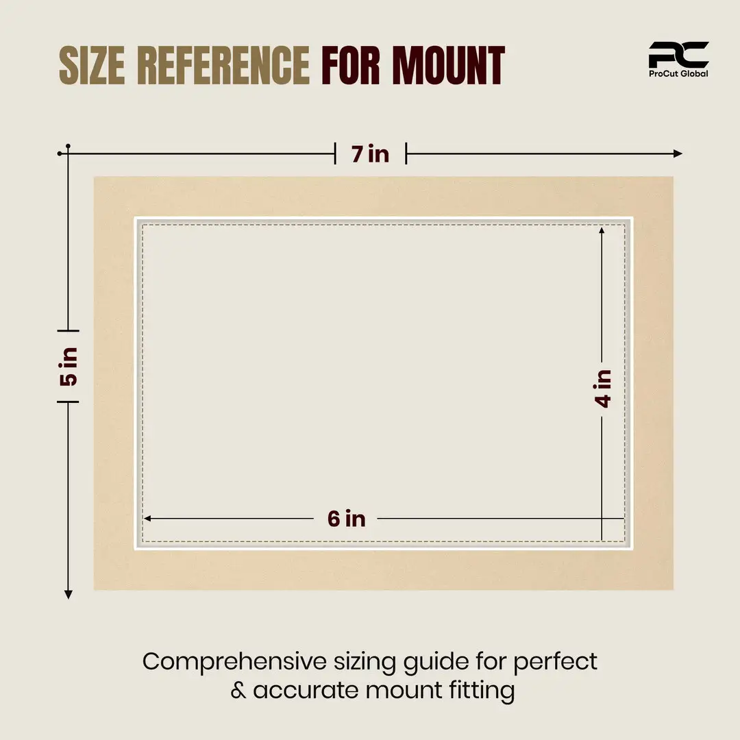 Ivory 7x5" Picture Mount With 6x4" Aperture | Acid-Free Mat Board For Photos & Artwork thumbnail 3