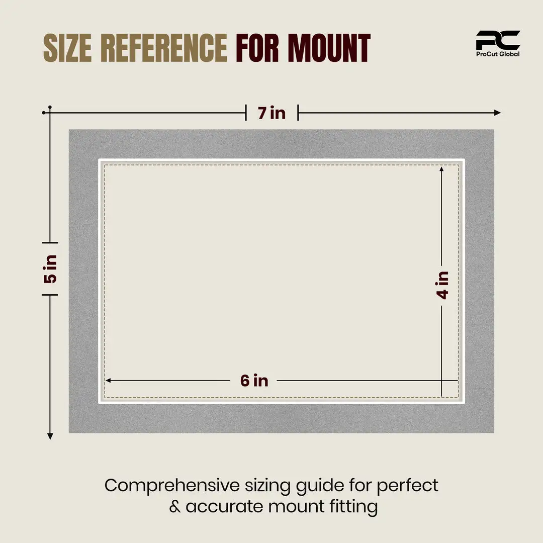 Silver 7x5" Picture Mount With 6x4" Aperture | Acid-Free Mat Board For Photos & Artwork thumbnail 3