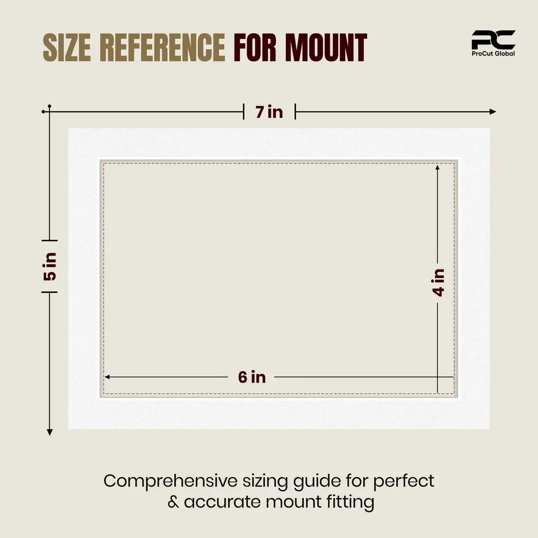 Ice White 7x5" Picture Mount With 6x4" Aperture | Acid-Free Mat Board For Picture Frames thumbnail 3