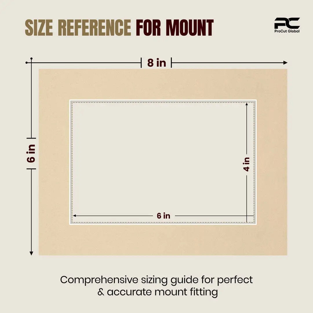 Ivory 8x6" Picture Mount With 6x4" Aperture | Acid-Free Mat Board For Picture Frames thumbnail 3