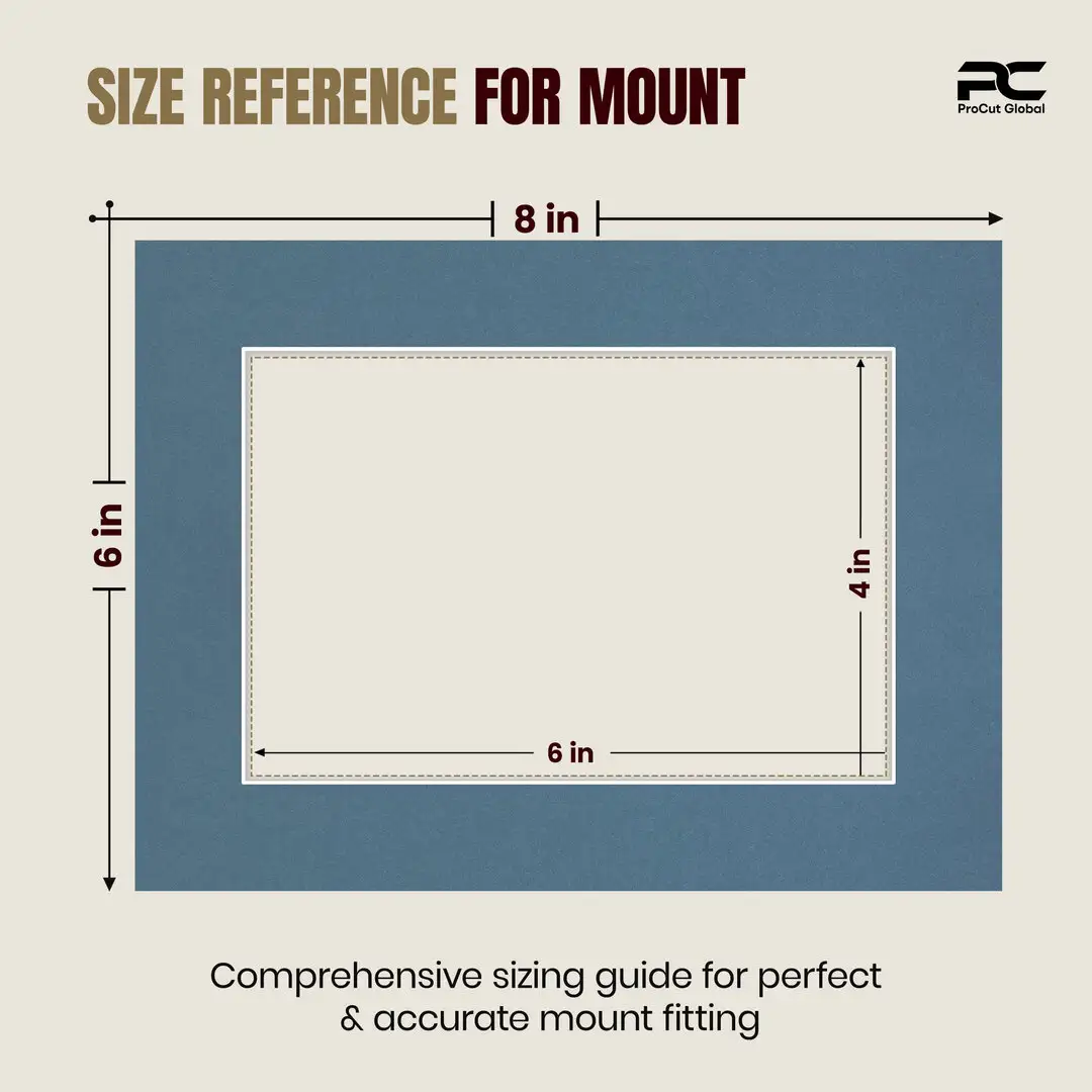 Pompador 8x6" Picture Mount With 6x4" Aperture | Acid-Free Mat Board For Photos & Artwork thumbnail 3