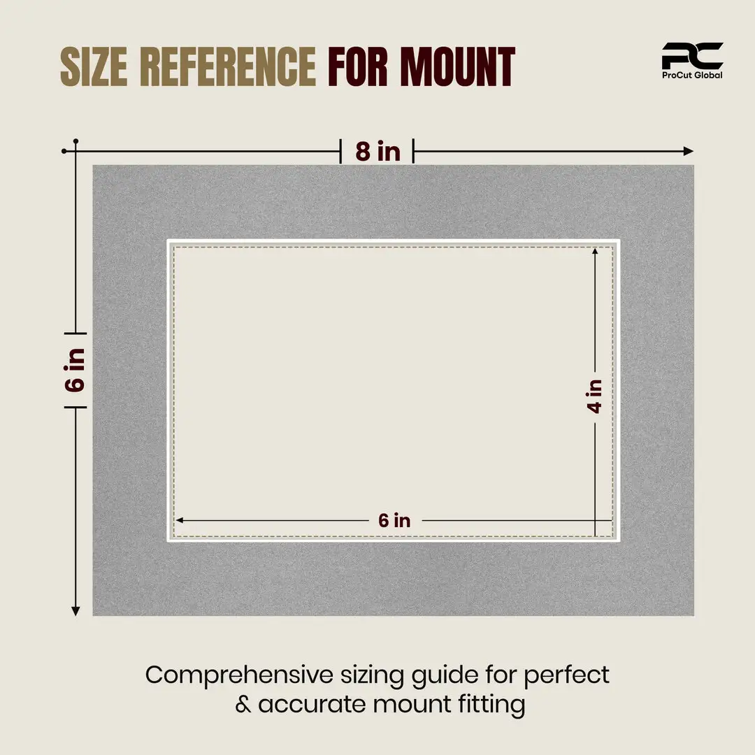 Silver 8x6" Picture Mount With 6x4" Aperture | Acid-Free Mat Board For Photos & Artwork thumbnail 3