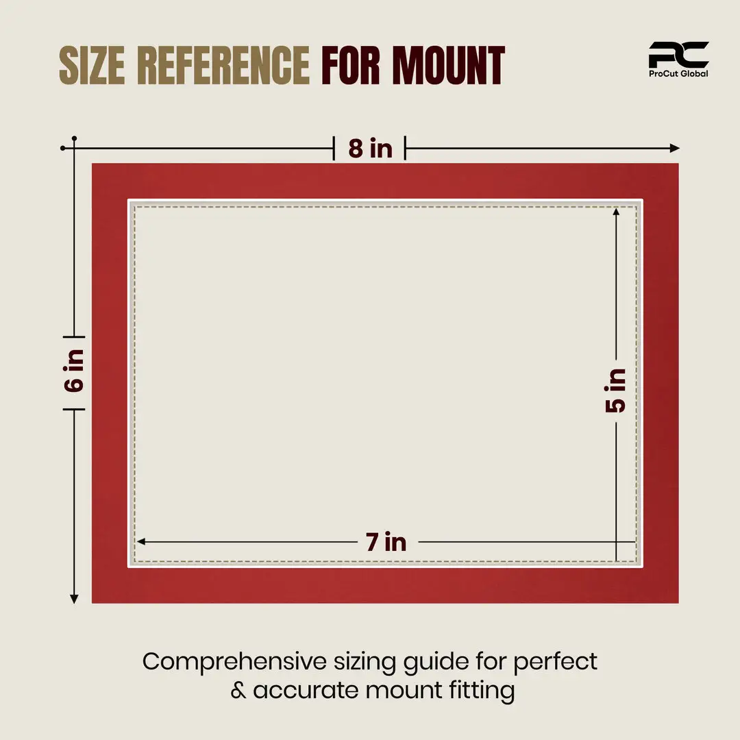 Crimson 8x6" Picture Mount With 7x5" Aperture | Acid-Free Mat Board For Photos & Artwork thumbnail 3