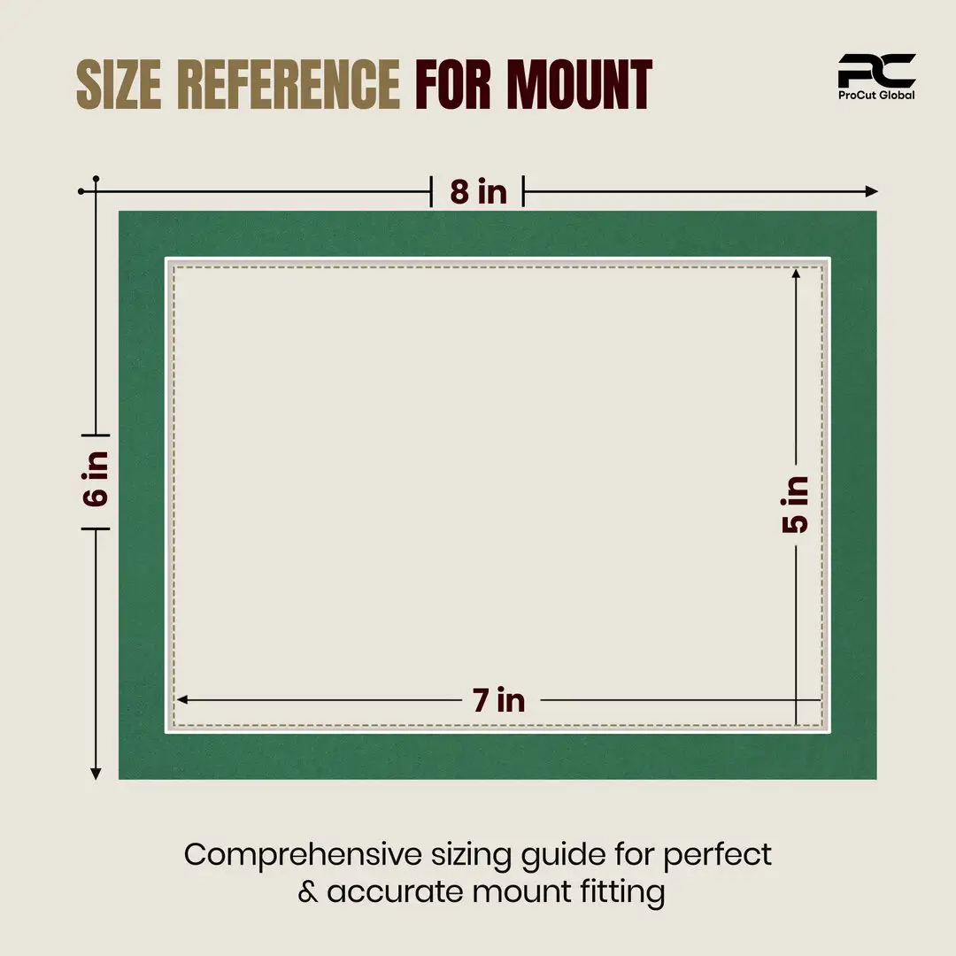 Emerald (Green) 8x6" Picture Mount With 7x5" Aperture | Acid-Free Picture Mount Board thumbnail 3