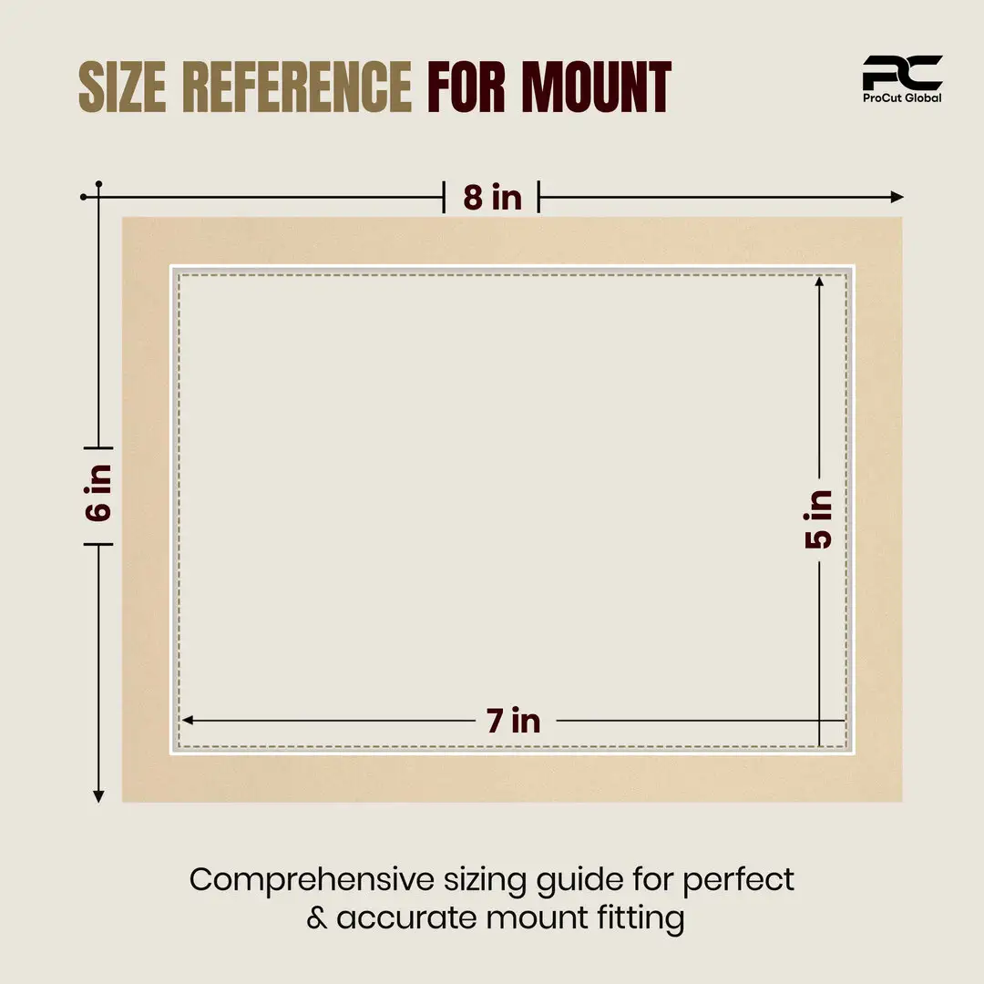 Ivory 8x6" Picture Mount With 7x5" Aperture | Acid-Free Picture Mount Board thumbnail 3