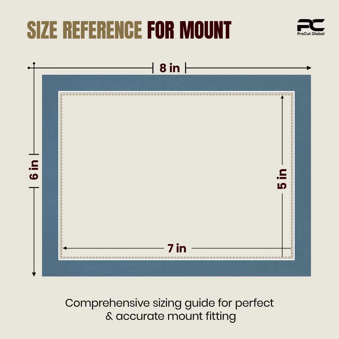 Pompador 8x6" Picture Mount With 7x5" Aperture | Acid-Free Picture Mount Board thumbnail 3