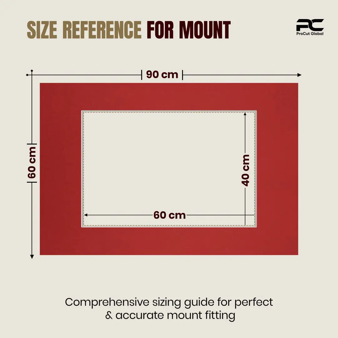 Crimson 90x60cm Picture Mount With 60x40cm Aperture | Acid-Free Mat Board For Picture Frames thumbnail 3