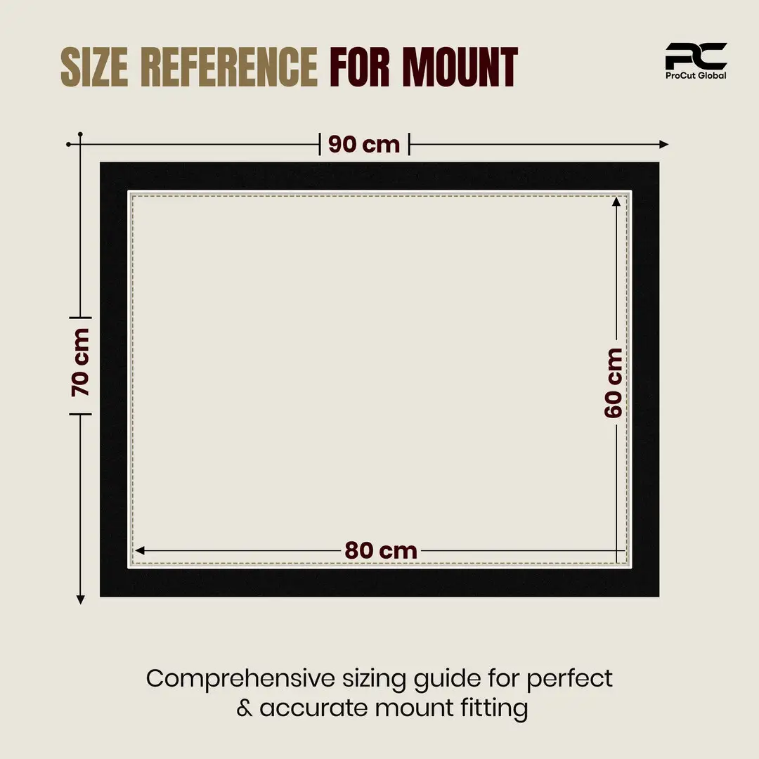 Black 90x70cm Picture Mount With 80x60cm Aperture | Acid-Free Mat Board For Photos & Artwork thumbnail 3