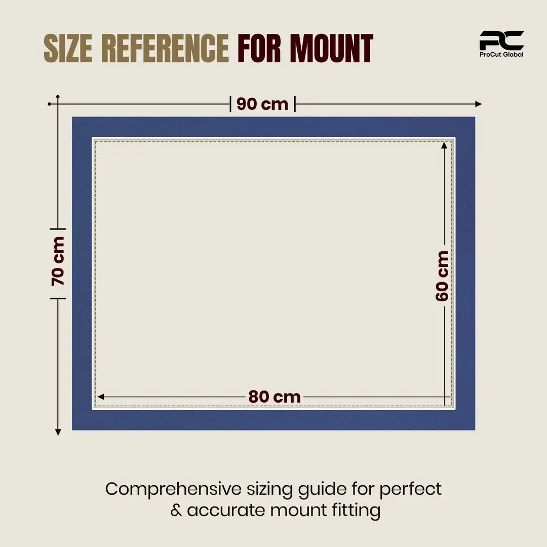 Blue 90x70cm Picture Mount With 80x60cm Aperture | Acid-Free Picture Mount Board thumbnail 3