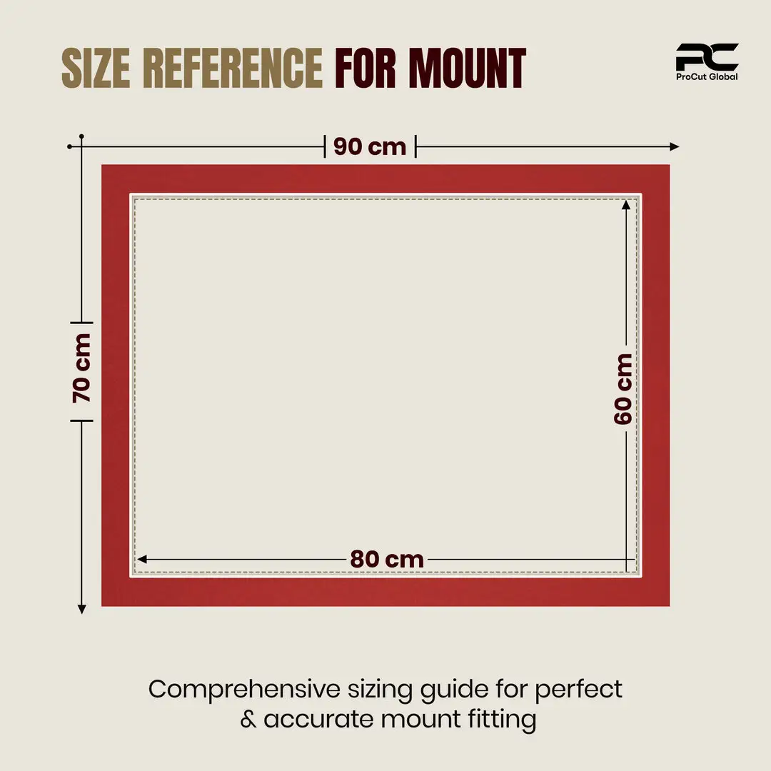 Crimson 90x70cm Picture Mount With 80x60cm Aperture | Acid-Free Picture Mount Board thumbnail 3