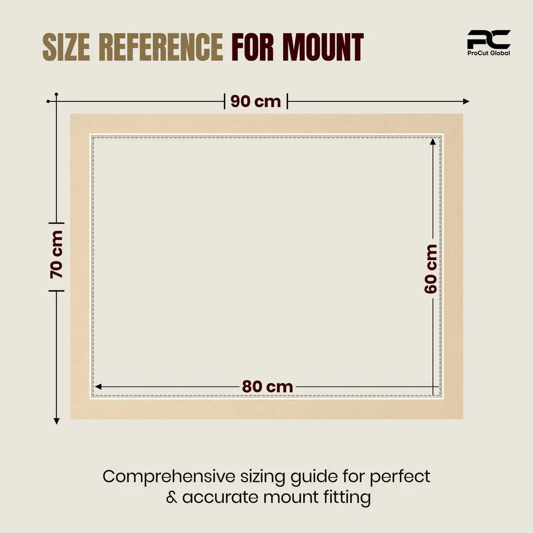 Ivory 90x70cm Picture Mount With 80x60cm Aperture | Acid-Free Picture Mount Board thumbnail 3