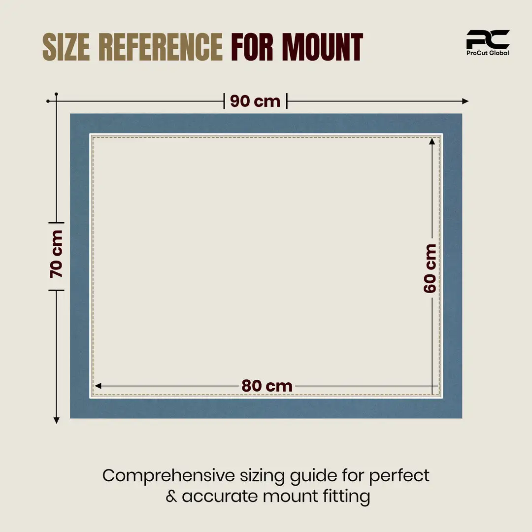 Pompador 90x70cm Picture Mount With 80x60cm Aperture | Acid-Free Picture Mount Board thumbnail 3