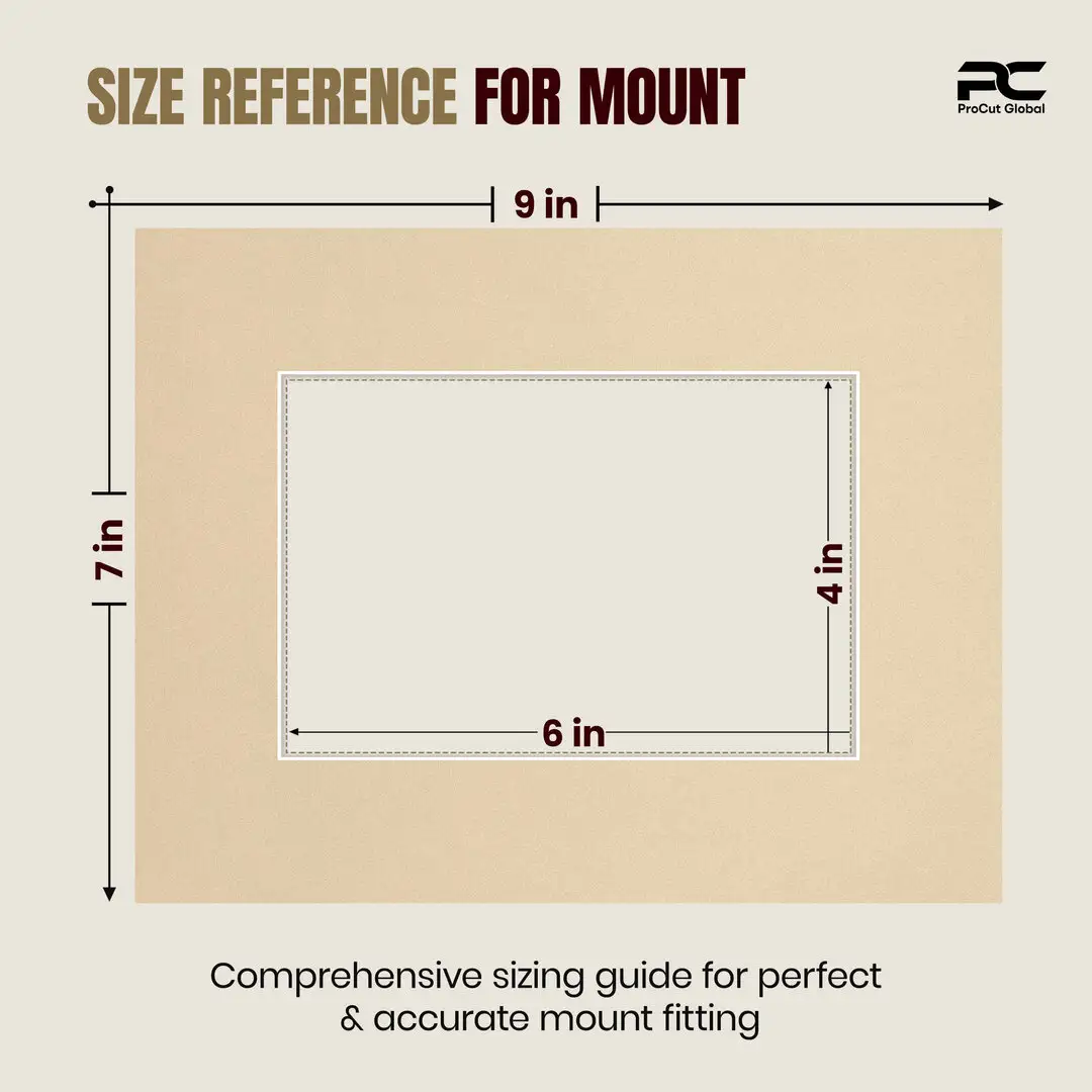 Ivory 9x7" Picture Mount With 6x4" Aperture | Acid-Free Mat Board For Photos & Artwork thumbnail 3