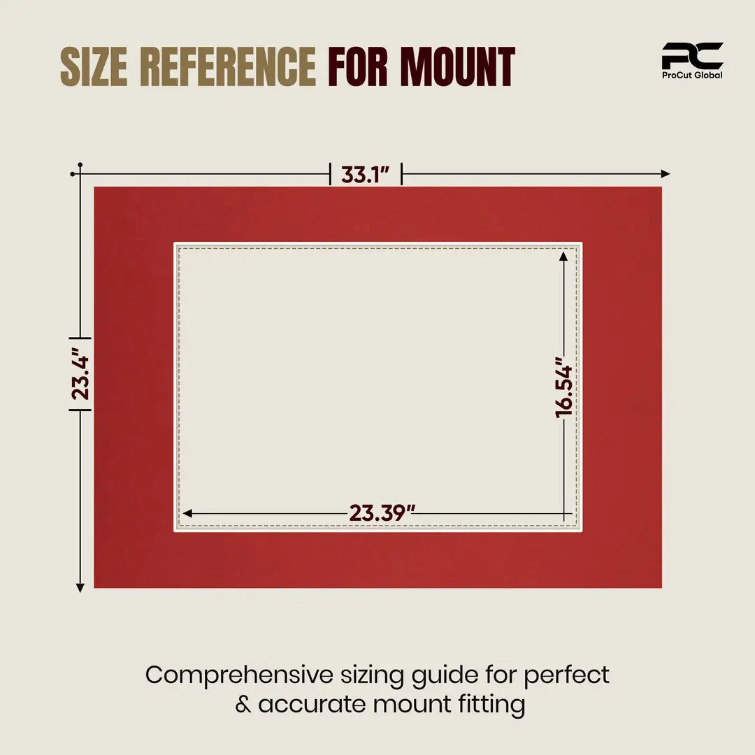 Crimson A1 Picture Mount With A2 Aperture | Acid-Free Mat Board For Picture Frames thumbnail 3