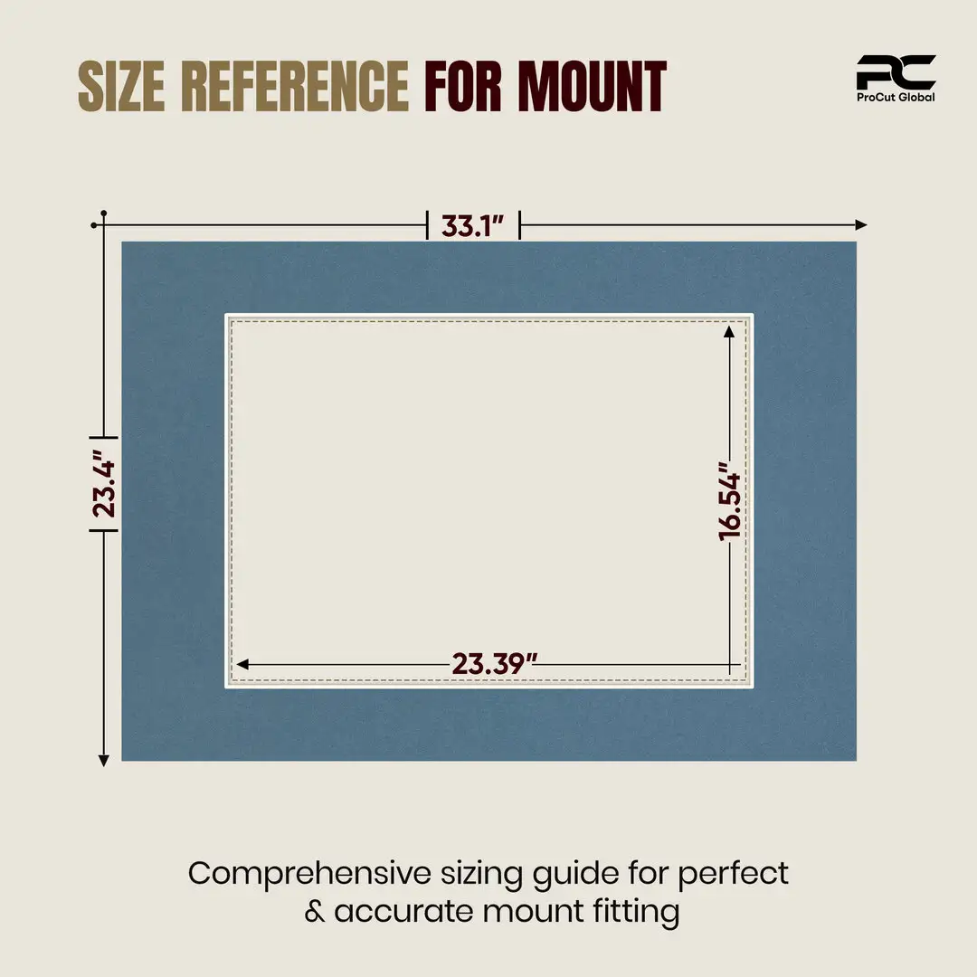 Pompador A1 Picture Mount With A2 Aperture | Acid-Free Mat Board For Picture Frames thumbnail 3