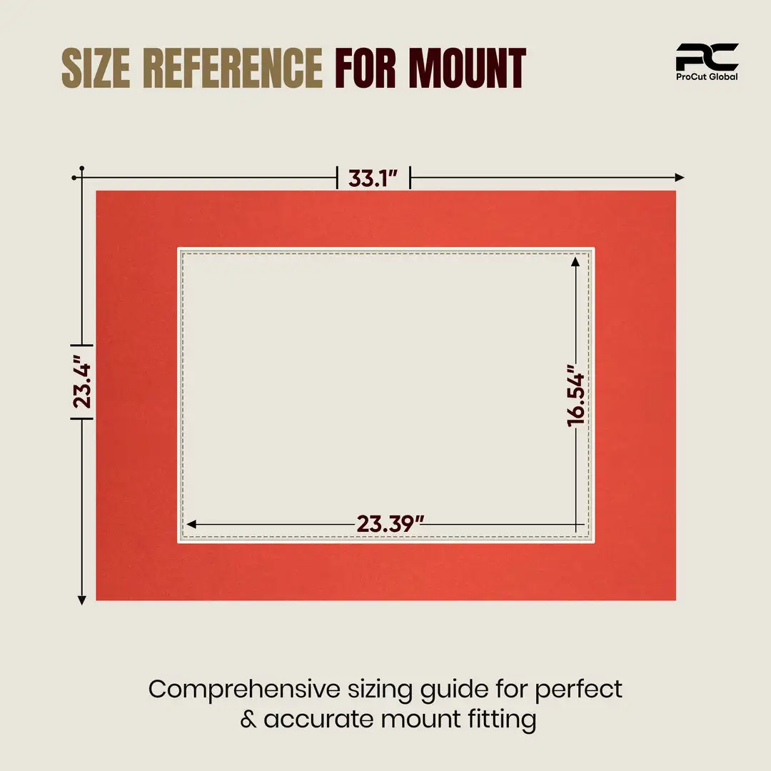 Poppy Red A1 Picture Mount With A2 Aperture | Acid-Free Mat Board For Picture Frames thumbnail 3