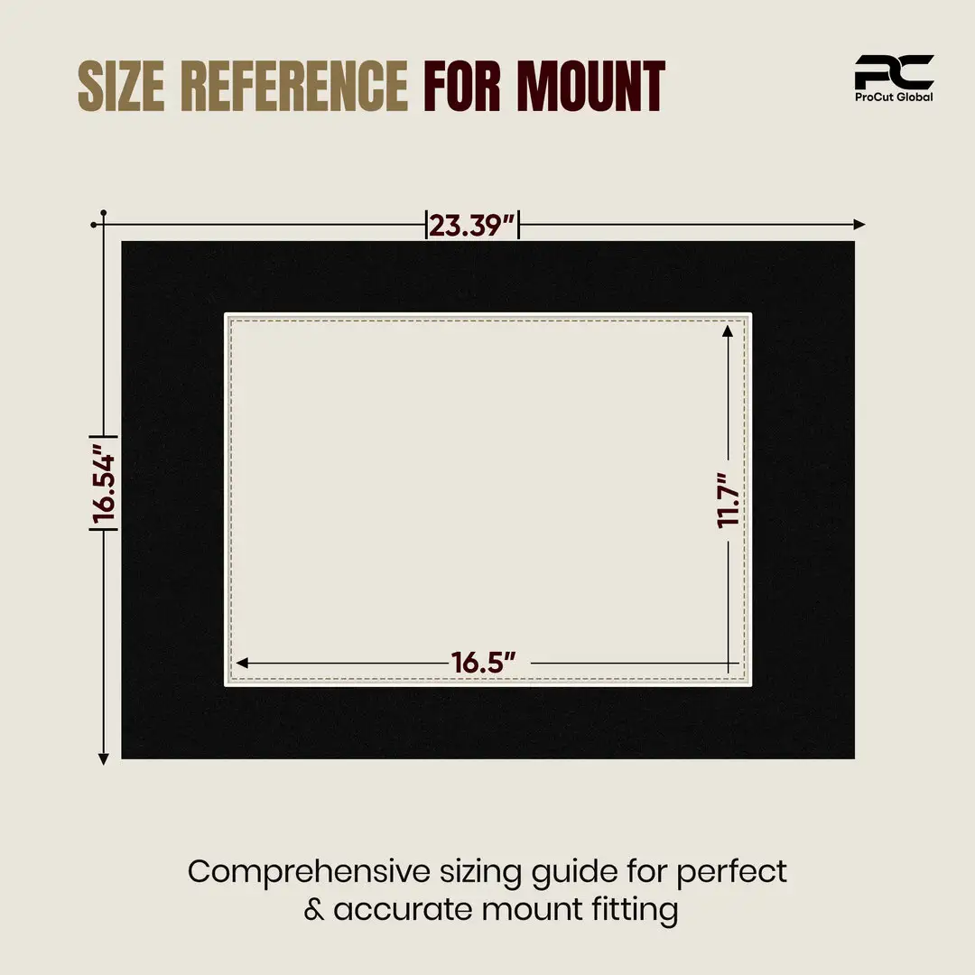 Black A2 Picture Mount With A3 Aperture | Acid-Free Picture Mount Board thumbnail 3