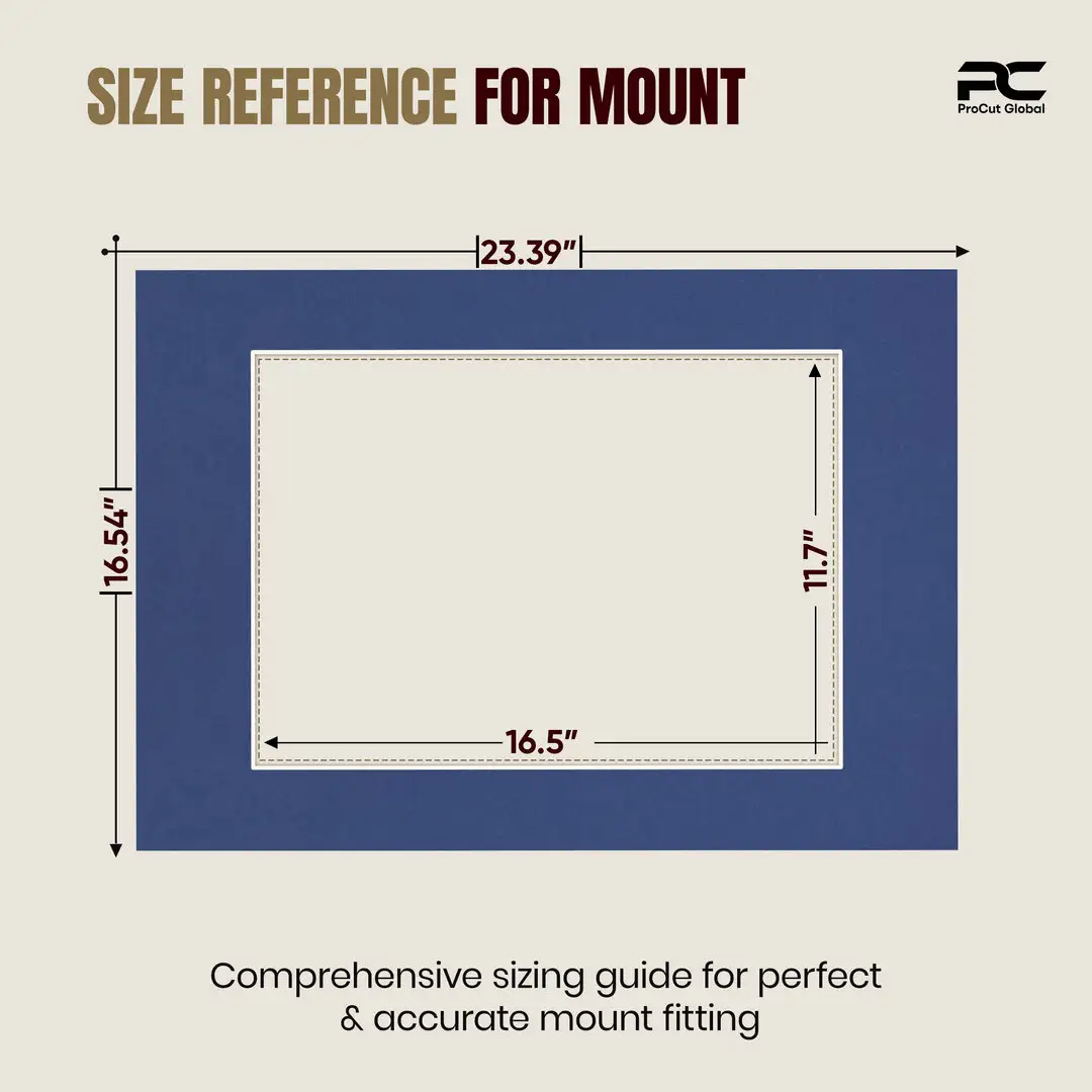 Blue A2 Picture Mount With A3 Aperture | Acid-Free Picture Mount Board thumbnail 3