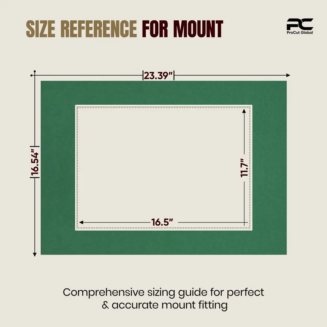 Emerald (Green) A2 Picture Mount With A3 Aperture | Acid-Free Picture Mount Board thumbnail 3