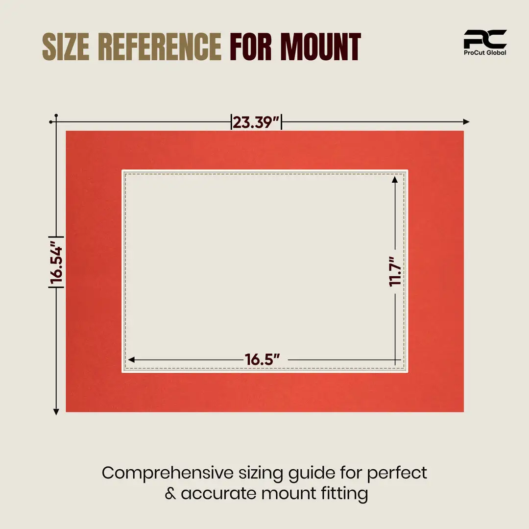 Poppy Red A2 Picture Mount With A3 Aperture | Acid-Free Mat Board For Picture Frames thumbnail 3