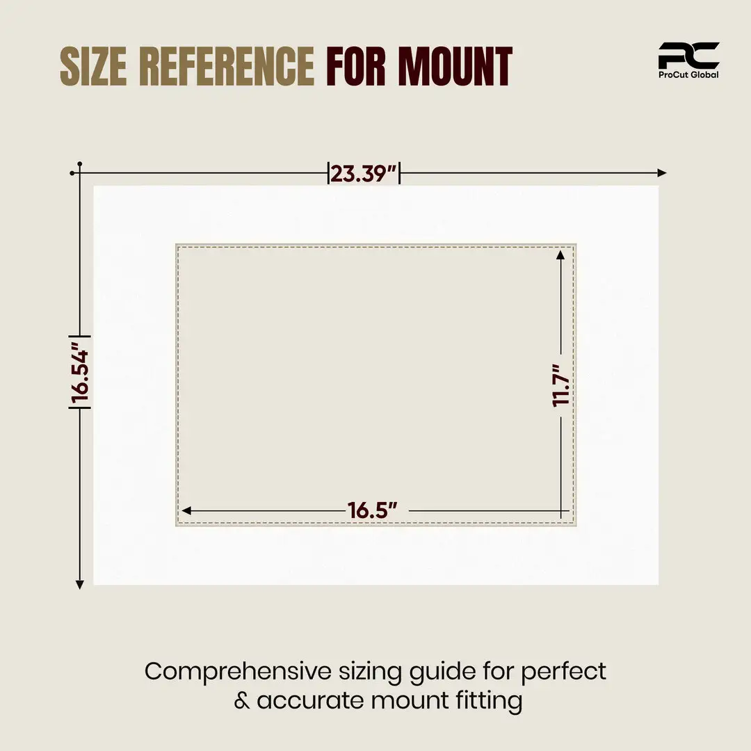 Ice White A2 Picture Mount With A3 Aperture | Acid-Free Picture Mount Board thumbnail 3