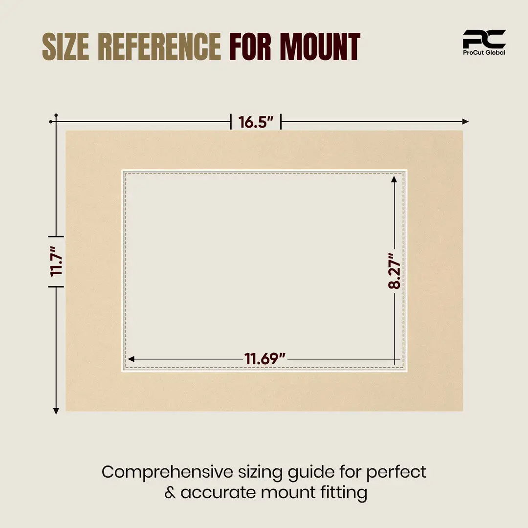 Ivory A3 Picture Mount With A4 Aperture | Acid-Free Mat Board For Picture Frames thumbnail 3