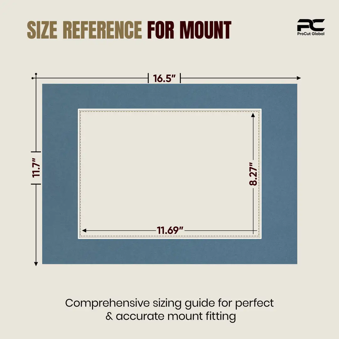 Pompador A3 Picture Mount With A4 Aperture | Acid-Free Picture Mount Board thumbnail 3