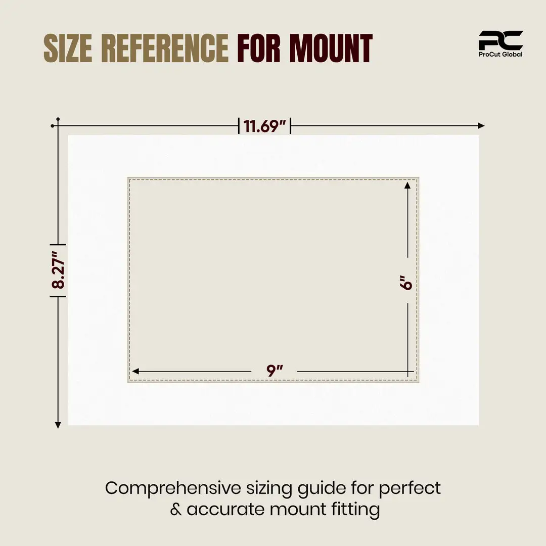 Ice White A4 Picture Mount With 9x6" Aperture | Acid-Free Mat Board For Picture Frames thumbnail 3