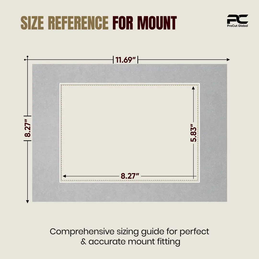 Silver A4 Picture Mount With A5 Aperture | Acid-Free Mat Board For Photos & Artwork thumbnail 3