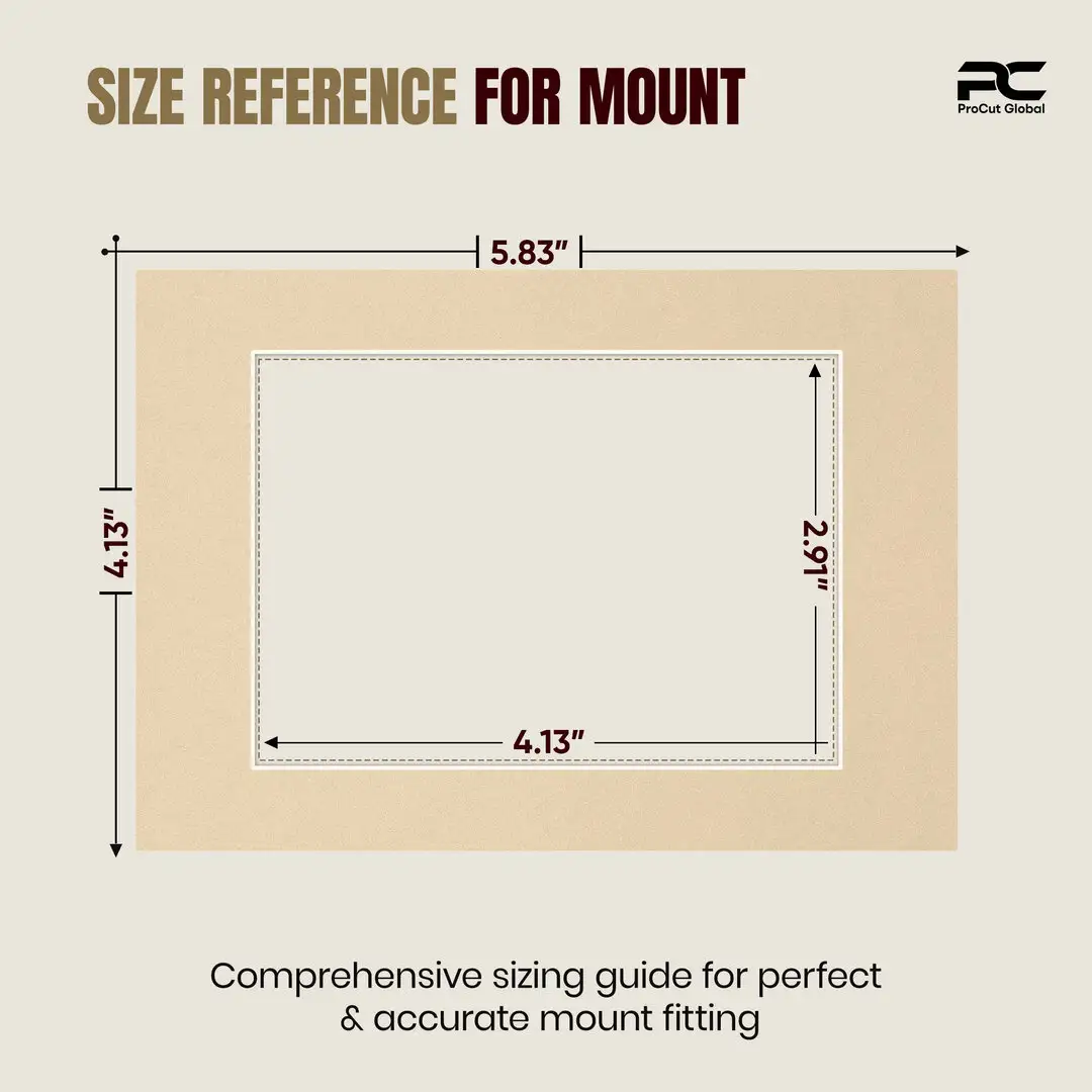 Ivory A6 Picture Mount With A7 Aperture | Acid-Free Picture Mount Board thumbnail 3