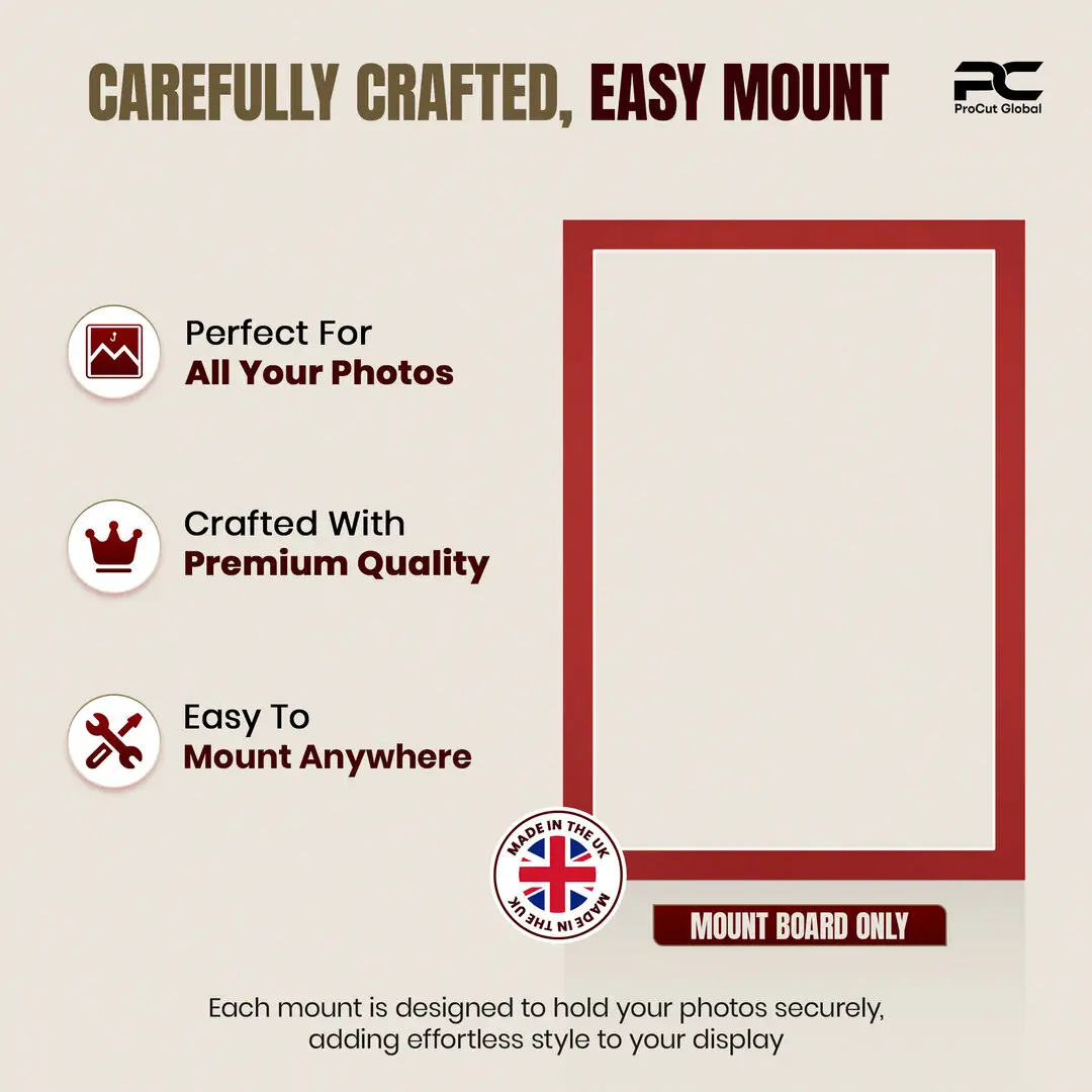 Crimson 100x70cm Picture Mount With 90x60cm Aperture | Acid-Free Picture Mount Board thumbnail 8