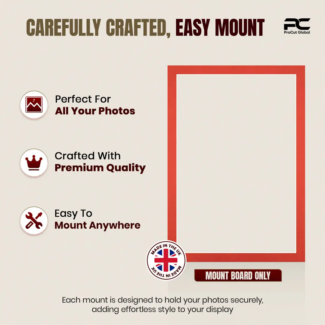 Poppy Red 100x70cm Picture Mount With 90x60cm Aperture | Acid-Free Mat Board For Photos & Artwork thumbnail 8