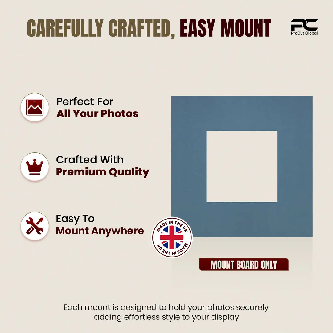 Pompador 10x10" Picture Mount With 5x5" Aperture | Acid-Free Mat Board For Picture Frames thumbnail 8