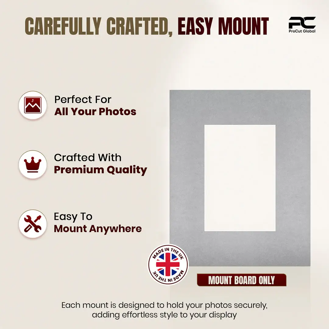 Silver 10x8" Picture Mount With 6x4" Aperture | Acid-Free Mat Board For Photos & Artwork thumbnail 8