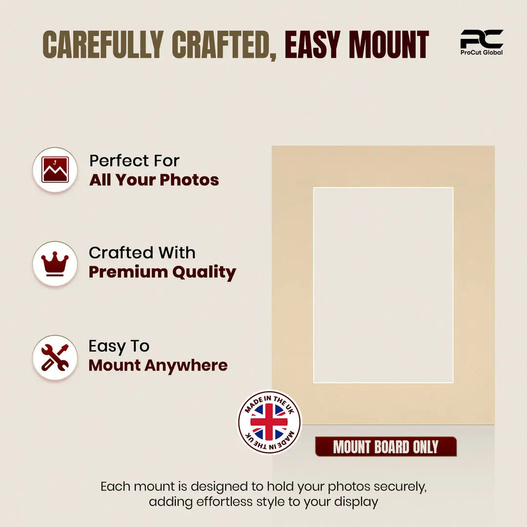 Ivory 10x8" Picture Mount With 7x5" Aperture | Acid-Free Picture Mount Board thumbnail 8