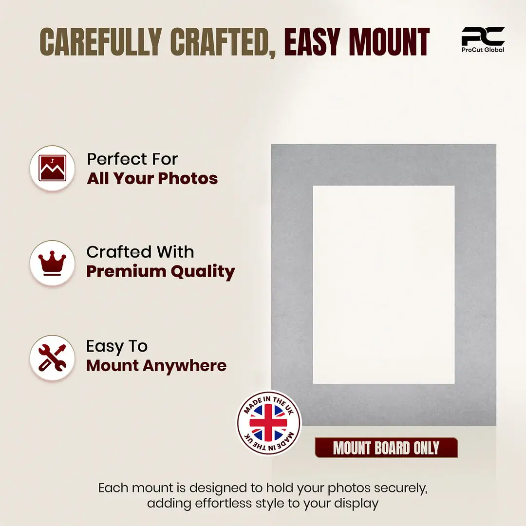 Silver 10x8" Picture Mount With 7x5" Aperture | Acid-Free Mat Board For Photos & Artwork thumbnail 8