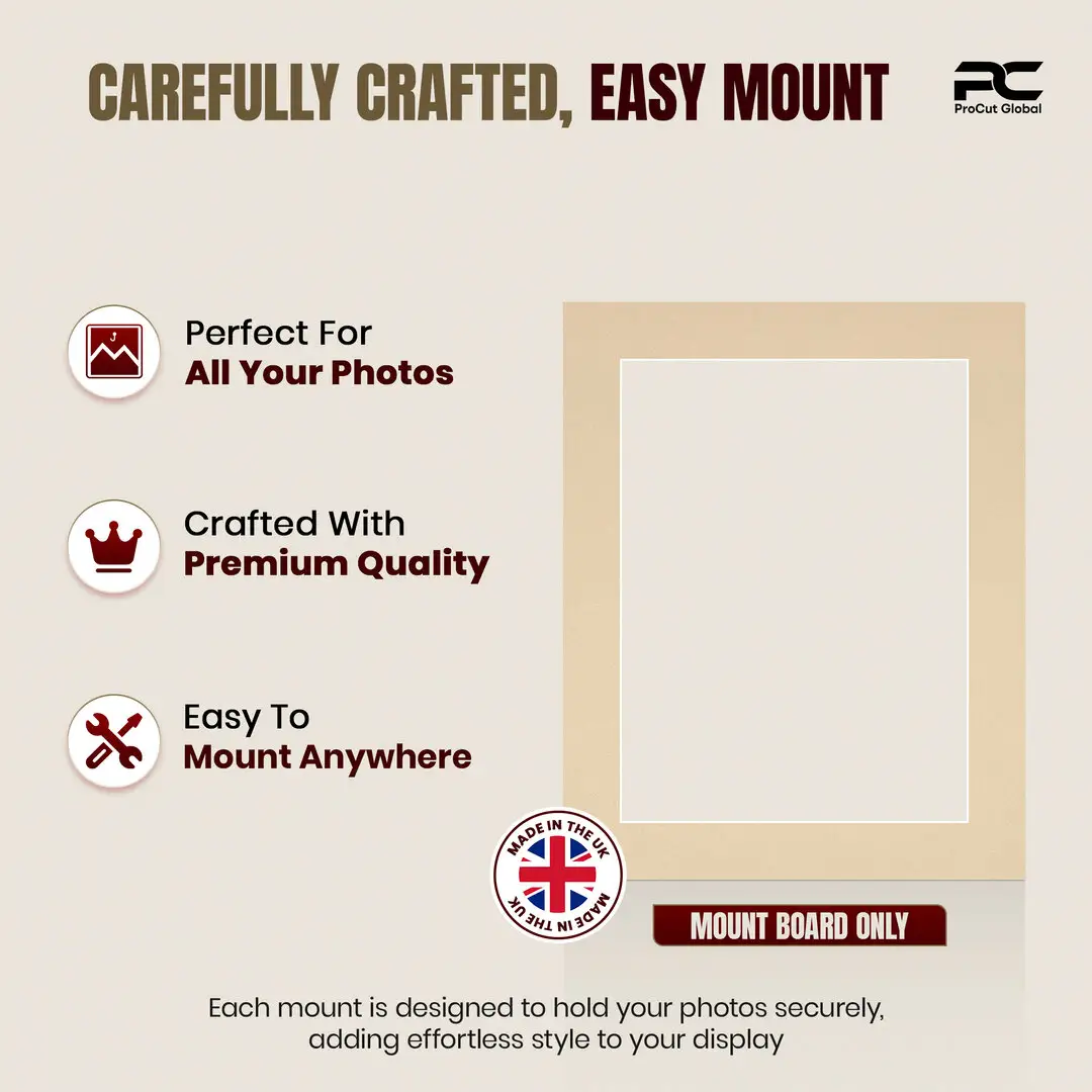 Ivory 10x8" Picture Mount With 8x6" Aperture | Acid-Free Picture Mount Board thumbnail 8