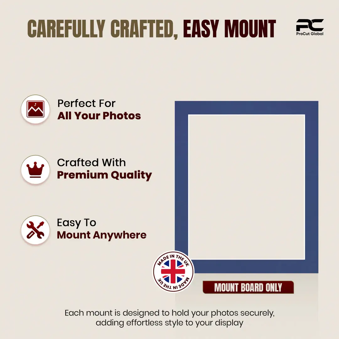 Blue 12x10" Picture Mount With 10x8" Aperture | Acid-Free Picture Mount Board thumbnail 8
