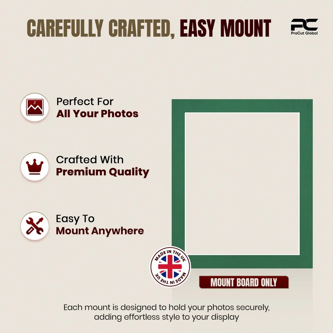Emerald (Green) 12x10" Picture Mount With 10x8" Aperture | Acid-Free Picture Mount Board thumbnail 8