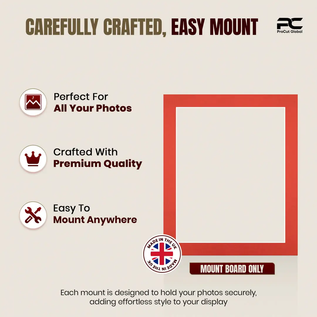 Poppy Red 12x10" Picture Mount With 10x8" Aperture | Acid-Free Mat Board For Photos & Artwork thumbnail 8