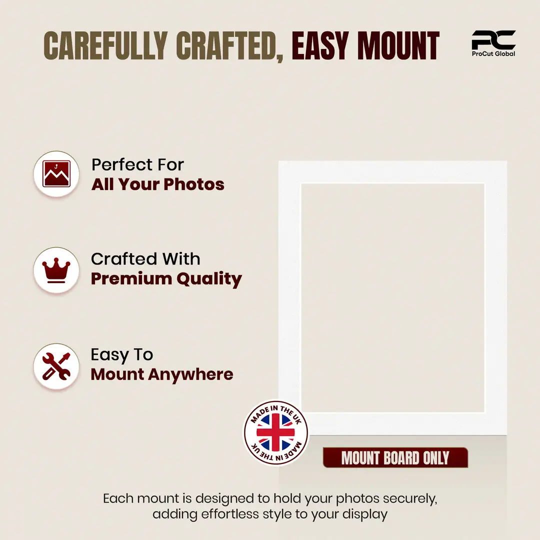 Ice White 12x10" Picture Mount With 10x8" Aperture | Acid-Free Mat Board For Photos & Artwork thumbnail 8