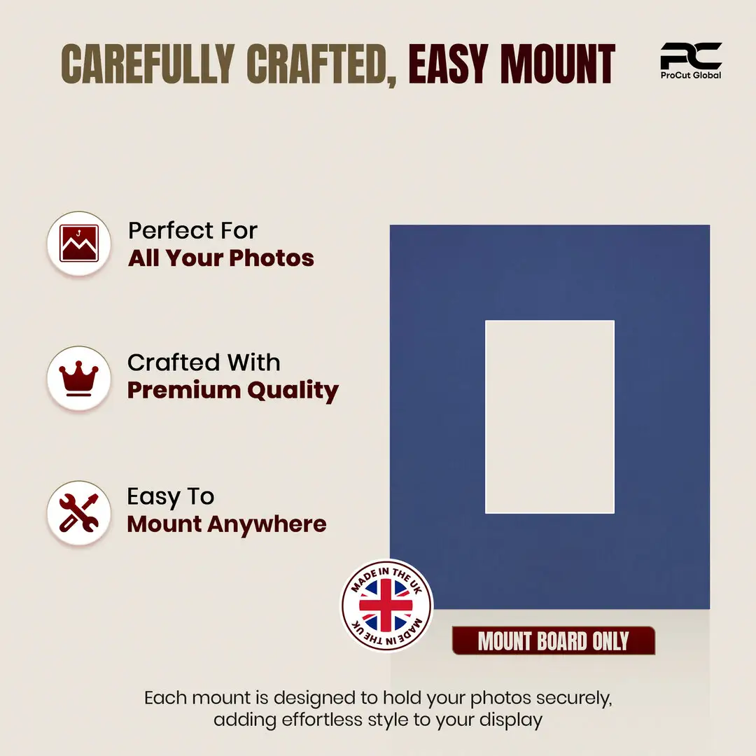 Blue 12x10" Picture Mount With 6x4" Aperture | Acid-Free Picture Mount Board thumbnail 8