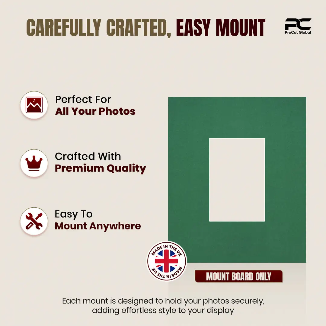 Emerald (Green) 12x10" Picture Mount With 6x4" Aperture | Acid-Free Picture Mount Board thumbnail 8