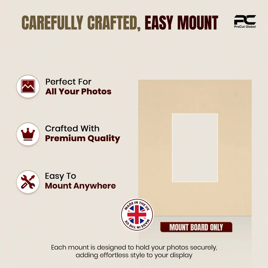 Ivory 12x10" Picture Mount With 6x4" Aperture | Acid-Free Mat Board For Photos & Artwork thumbnail 8
